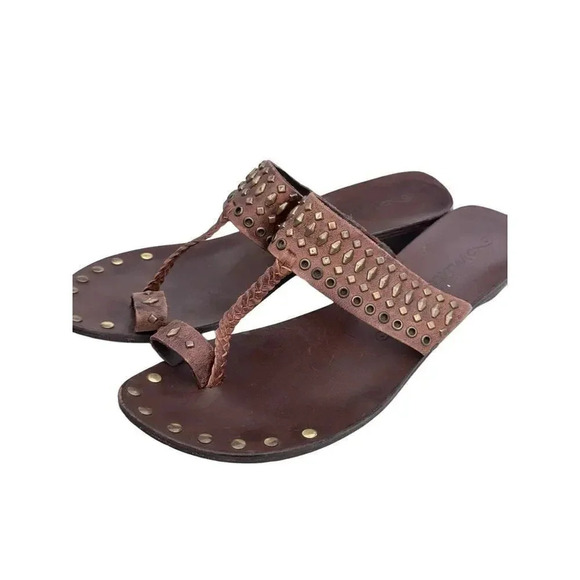 Matisse Women's Brown Leather Jali Pattern Casual Slippers Sandal Size 6.5M - Picture 5 of 5